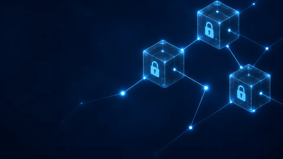 Illustration of transparent blocks connected in a network with protection symbols